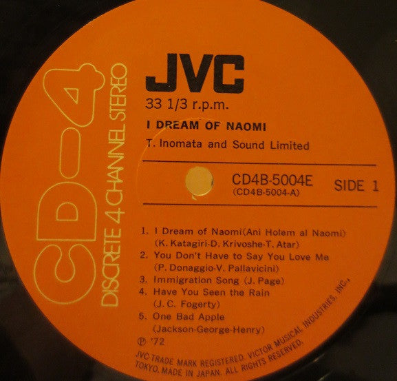 Takeshi Inomata & Sound Limited – ナオミの夢 = I Dream Of Naomi LP vinyl record, image 3 of 4