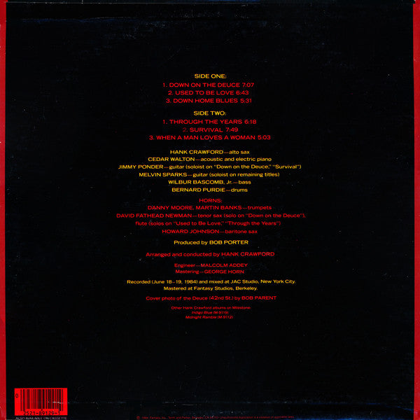 Hank Crawford – Down On The Deuce LP vinyl record, image 2 of 4