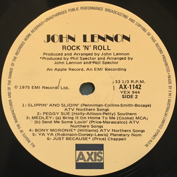John Lennon – Rock 'N' Roll LP vinyl record, image 4 of 4