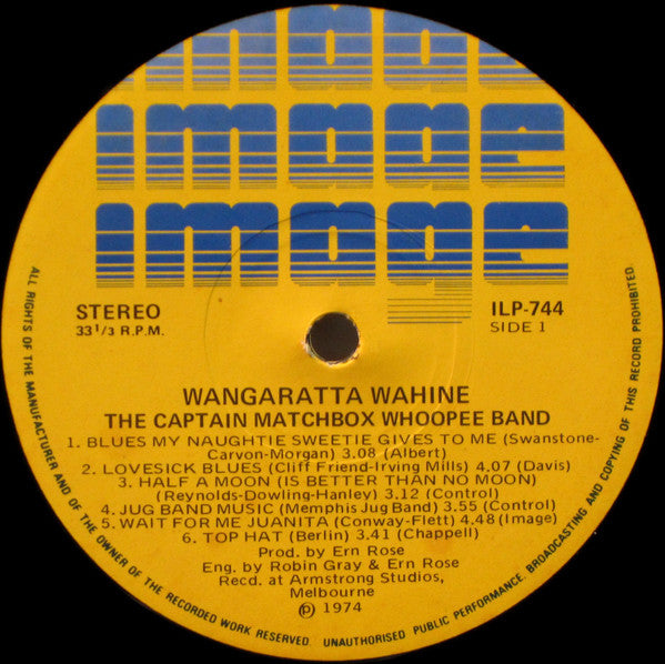 Captain Matchbox Whoopee Band – Wangaratta Wahine LP vinyl record, image 6 of 7