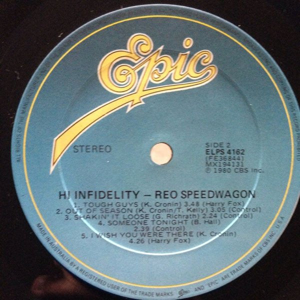 REO Speedwagon – Hi Infidelity LP vinyl record, image 4 of 6
