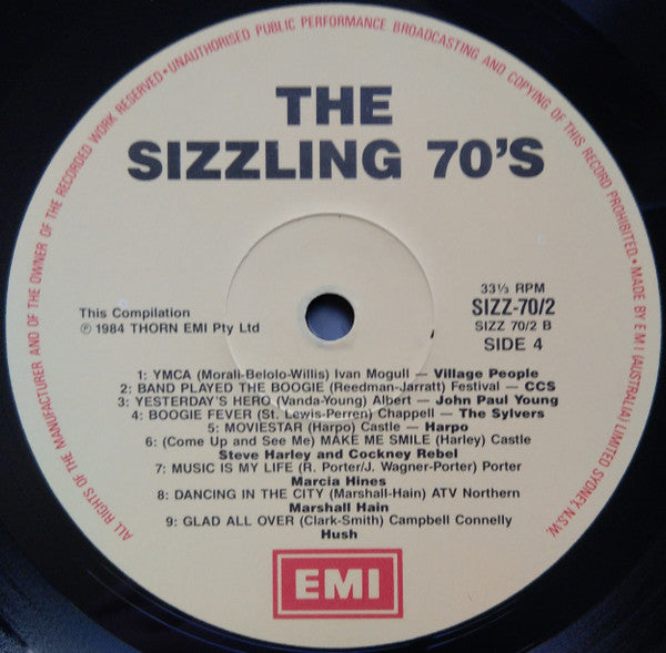 Various – Sizzling 70's (3xLP) LP vinyl record, image 10 of 10