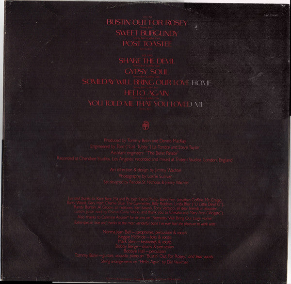 Tommy Bolin – Private Eyes LP vinyl record, image 4 of 6