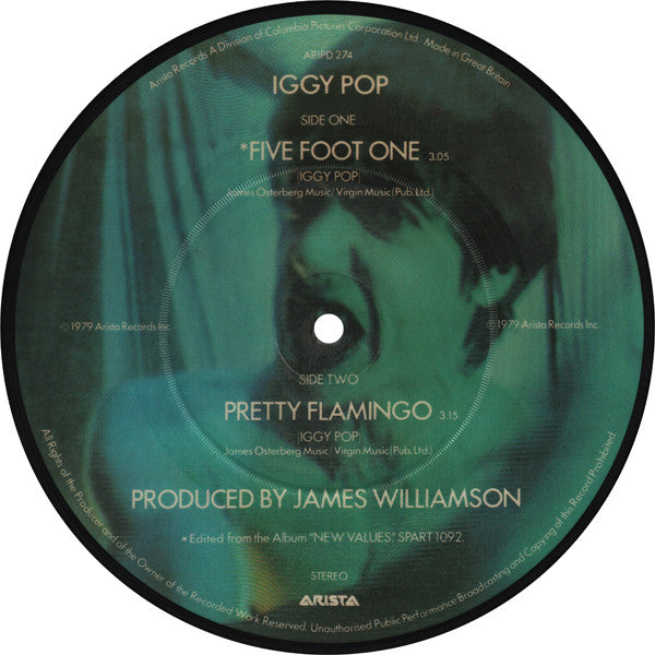 Iggy Pop – Five Foot One / Pretty Flamingo 7" vinyl record, image 2 of 2