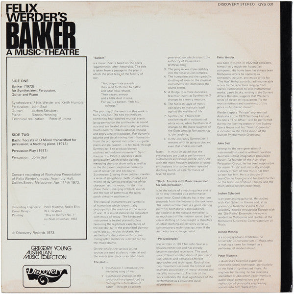 Felix Werder – Banker - A Music-Theatre LP vinyl record, image 2 of 4