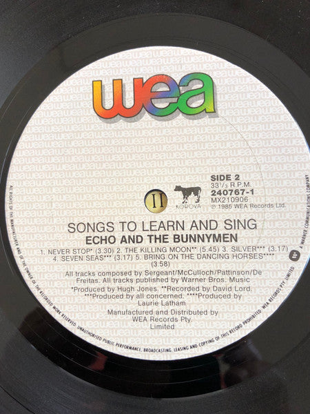 Echo & The Bunnymen – Songs To Learn & Sing LP vinyl record, image 4 of 6