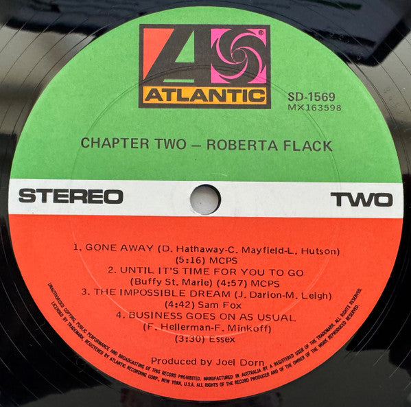 Roberta Flack – Chapter Two LP vinyl record, image 4 of 4
