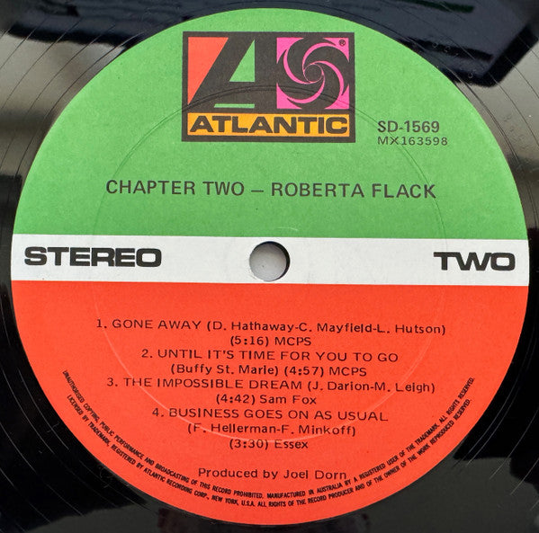 Roberta Flack – Chapter Two LP vinyl record, image 4 of 4