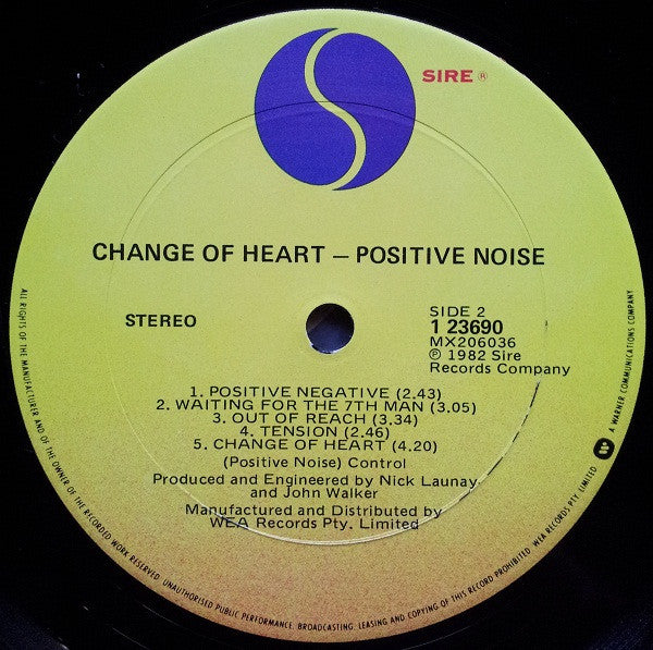 Positive Noise – Change Of Heart LP vinyl record, image 4 of 4