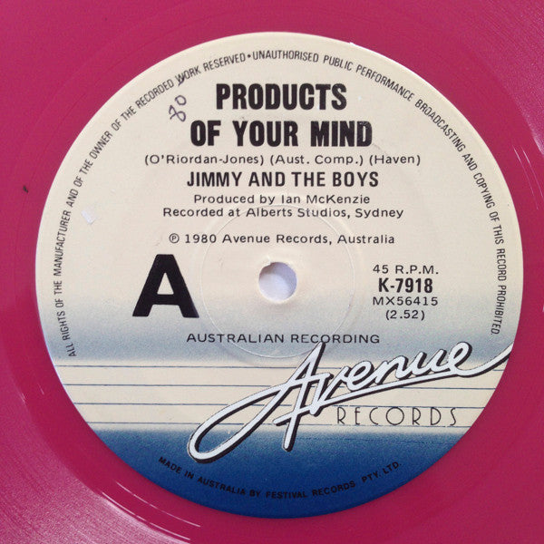 Jimmy And The Boys – Products Of Your Mind 7" vinyl record, image 1 of 2