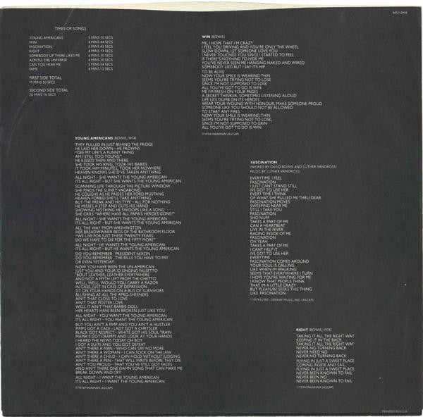 David Bowie – Young Americans LP vinyl record, image 5 of 10