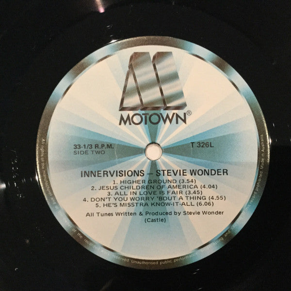 Stevie Wonder – Innervisions LP vinyl record, image 5 of 6
