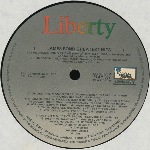 Various – James Bond Greatest Hits LP vinyl record, image 3 of 4