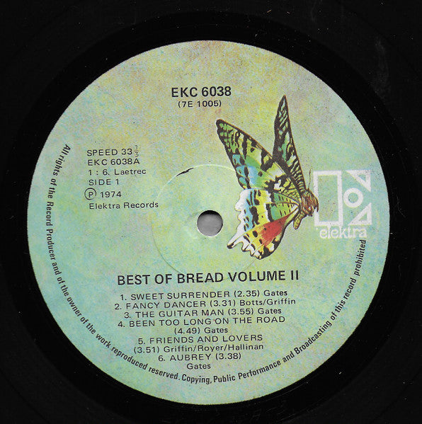 Bread – The Best Of Bread Volume Two LP vinyl record, image 2 of 3