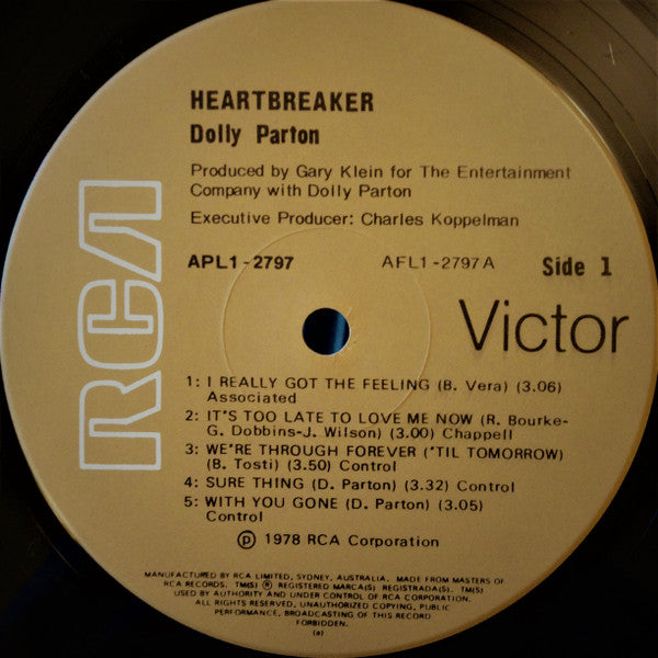 Dolly Parton – Heartbreaker LP vinyl record, image 9 of 10