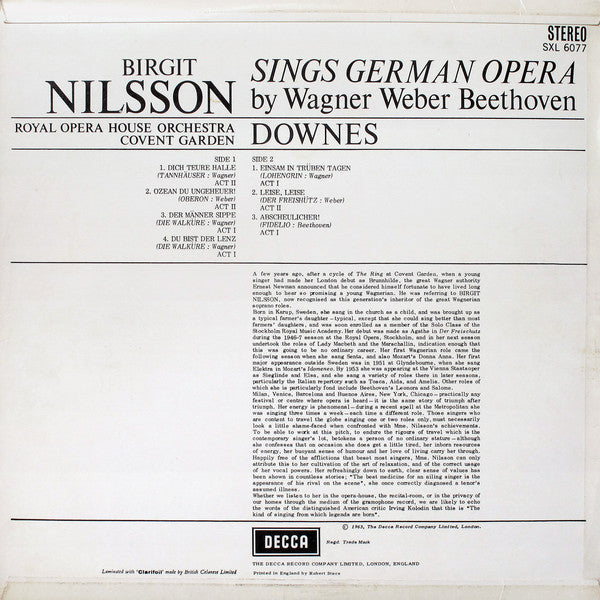 Birgit Nilsson, Edward Downes, Orchestra Of The Royal Opera House, Covent Garden – Birgit Nilsson Sings German Opera LP vinyl record, image 2 of 8