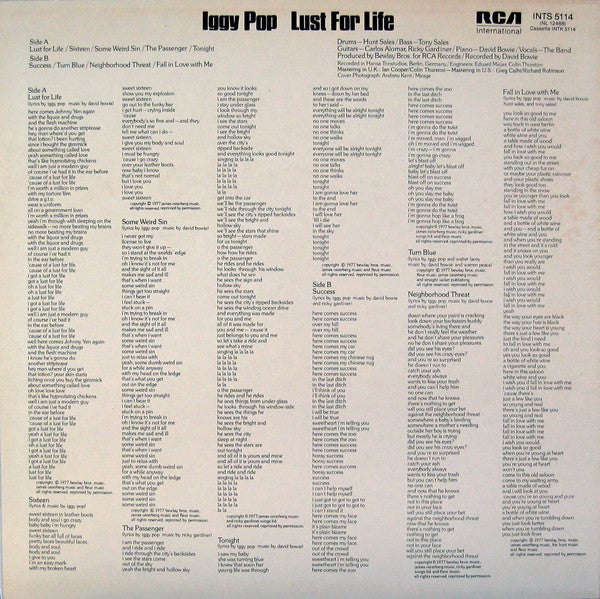 Iggy Pop – Lust For Life LP vinyl record, image 2 of 4