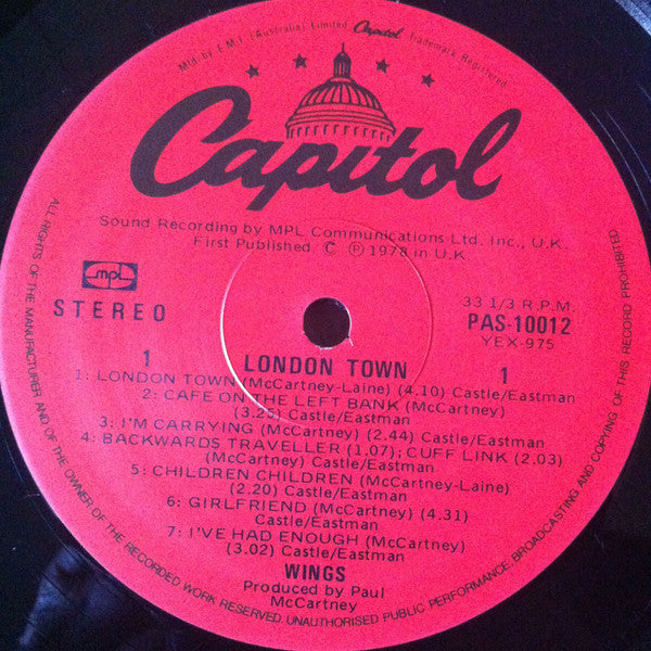 Wings – London Town LP vinyl record, image 7 of 9