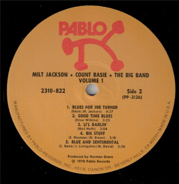 Milt Jackson, Count Basie Big Band – Vol. 1 LP vinyl record, image 4 of 4