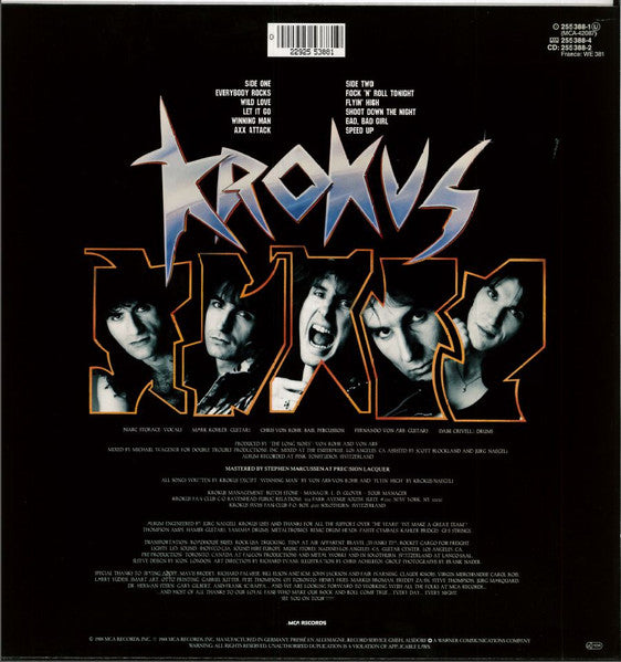 Krokus – Heart Attack LP vinyl record, image 2 of 5