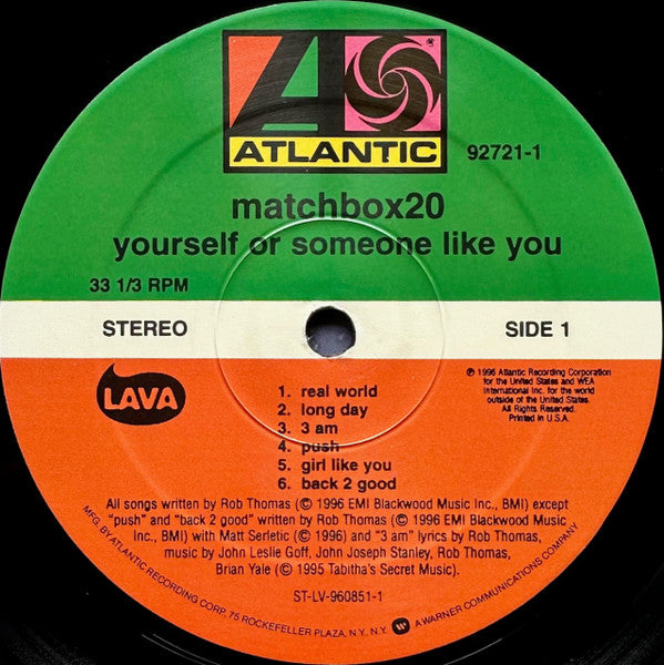 Matchbox Twenty – Yourself Or Someone Like You LP vinyl record, image 3 of 9