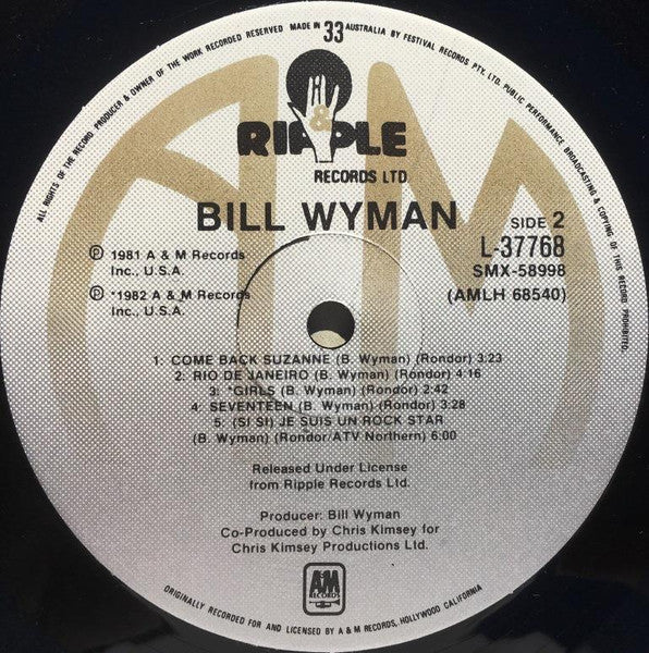 Bill Wyman – Bill Wyman LP vinyl record, image 4 of 4