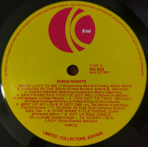 Various – Disco Nights LP vinyl record, image 3 of 3