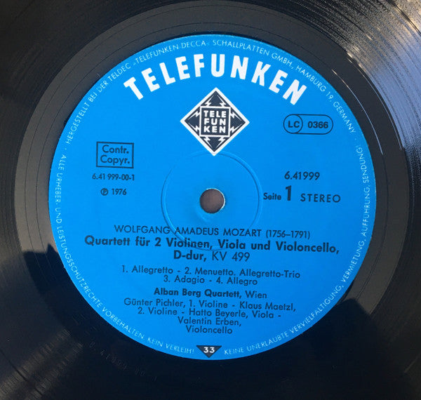 Wolfgang Amadeus Mozart, Alban Berg Quartett – Streichquartette · String Quartets Nr.20 KV 499 & Nr.21 KV 575 LP vinyl record, image 3 of 5