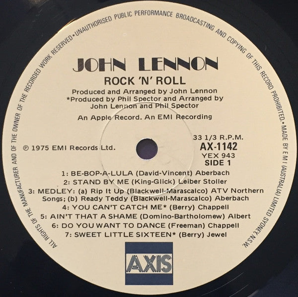 John Lennon – Rock 'N' Roll LP vinyl record, image 3 of 4