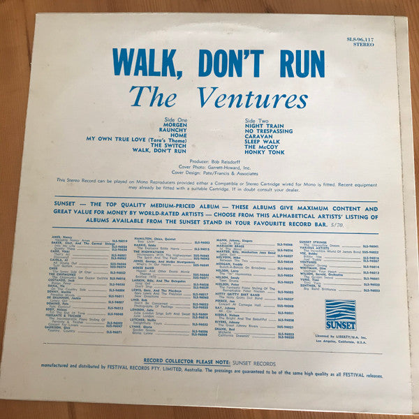The Ventures – Walk Don't Run LP vinyl record, image 2 of 4