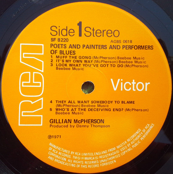 Gillian McPherson – Poets And Painters And Performers Of Blues LP vinyl record, image 3 of 4