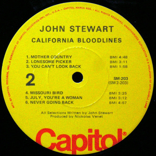 John Stewart – California Bloodlines LP vinyl record, image 4 of 4