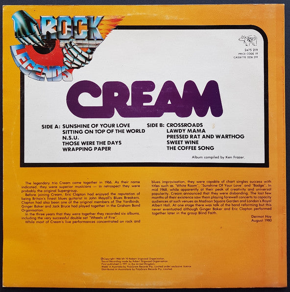 Cream – Rock Legends LP vinyl record, image 2 of 4