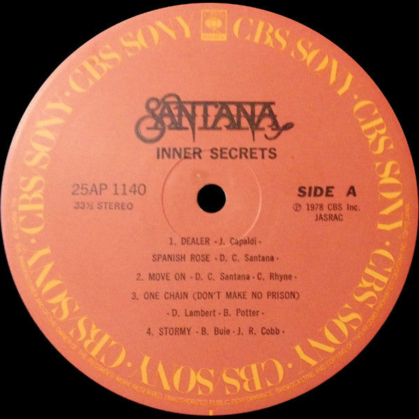 Santana – Inner Secrets LP vinyl record, image 3 of 10