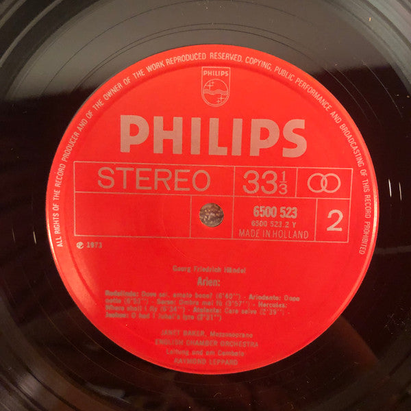 Georg Friedrich Händel, Janet Baker, English Chamber Orchestra, Raymond Leppard – Cantata Lucrezia / Largo: Ombra Mai Fu / Etc. LP vinyl record, image 6 of 6