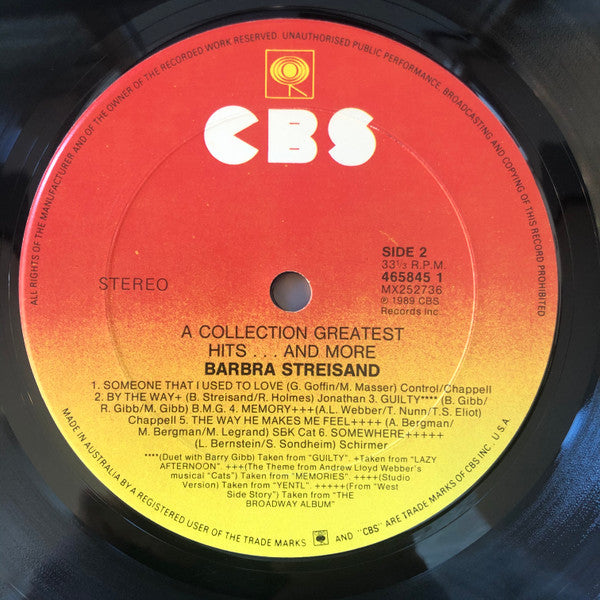 Barbra Streisand – A Collection Greatest Hits...And More LP vinyl record, image 4 of 4