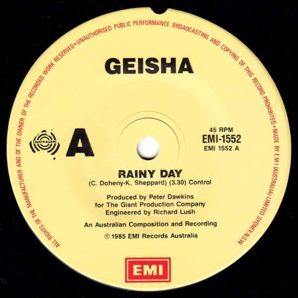 Geisha – Rainy Day 7" vinyl record, image 3 of 4