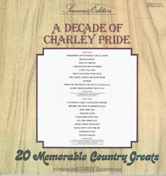 Charley Pride – A Decade Of Charley Pride LP vinyl record, image 4 of 6