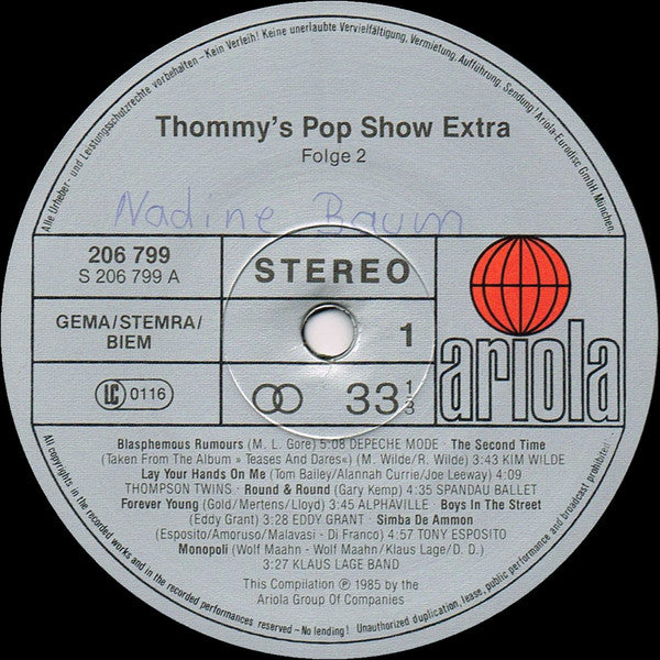 Various – Thommy's Pop-Show Extra Folge 2 LP vinyl record, image 3 of 7