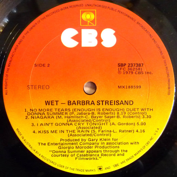 Barbra Streisand – Wet LP vinyl record, image 6 of 7