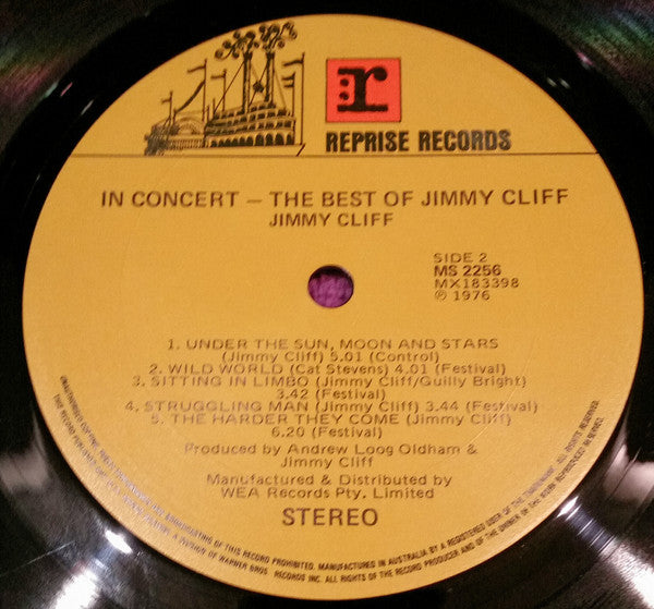 Jimmy Cliff – In Concert - The Best Of Jimmy Cliff LP vinyl record, image 4 of 4