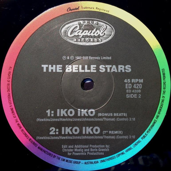 The Belle Stars – Iko Iko 12" vinyl record, image 4 of 4