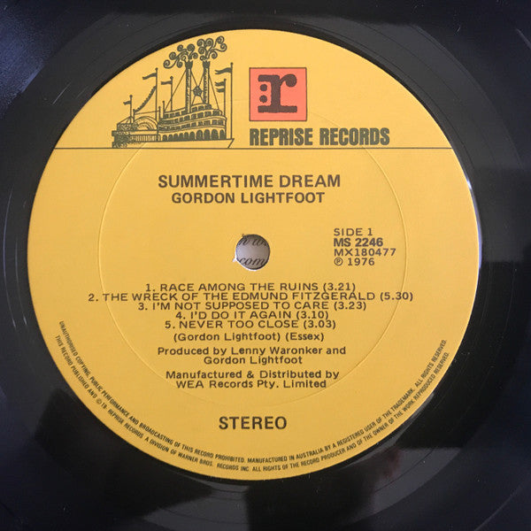 Gordon Lightfoot – Summertime Dream LP vinyl record, image 5 of 6