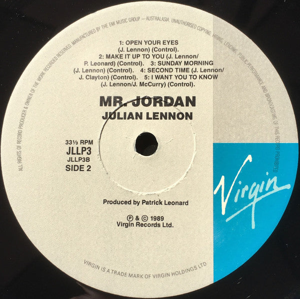 Julian Lennon – Mr. Jordan LP vinyl record, image 4 of 4