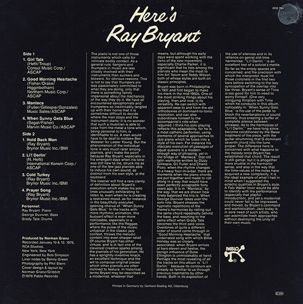 Ray Bryant – Here's Ray Bryant LP vinyl record, image 2 of 4