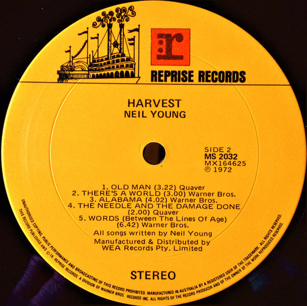 Neil Young – Harvest LP vinyl record, image 5 of 8