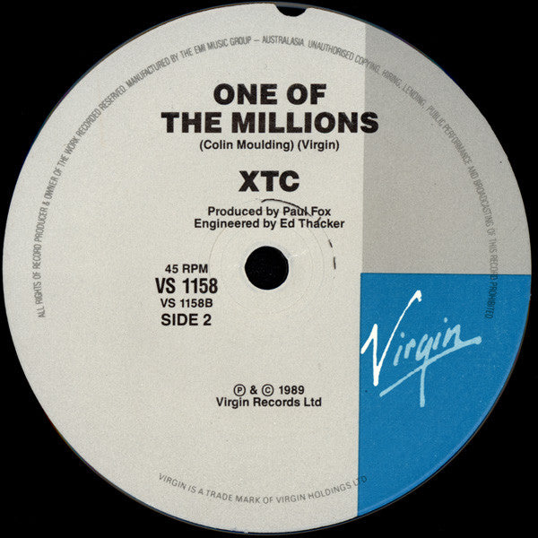 XTC – Mayor Of Simpleton 7" vinyl record, image 3 of 3