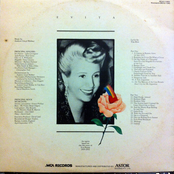 Andrew Lloyd Webber, Tim Rice – Evita (2xLP) LP vinyl record, image 3 of 10
