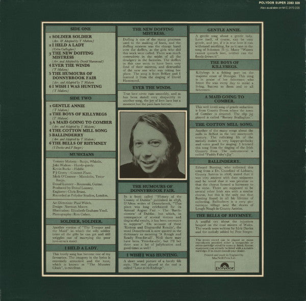 Tommy Makem – Ever The Winds LP vinyl record, image 2 of 4