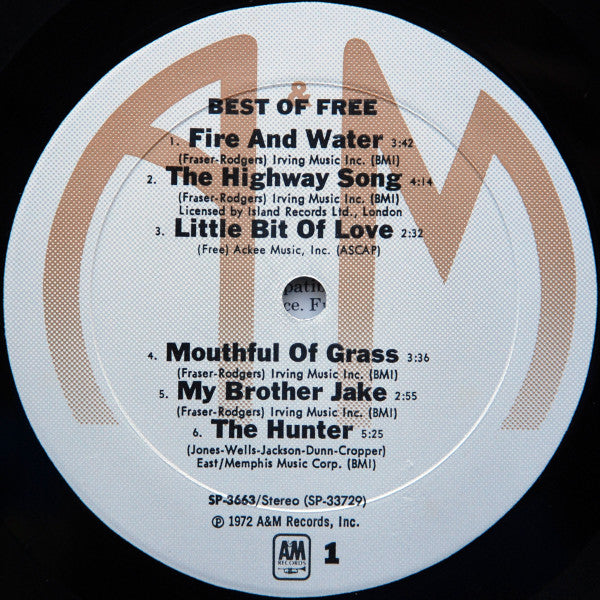Free – Best Of Free LP vinyl record, image 3 of 6